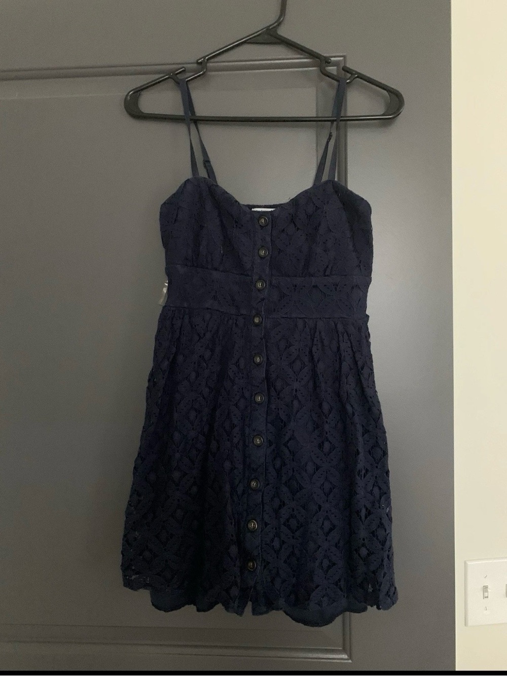 Trixxi Navy Lace Dress with Spaghetti Straps